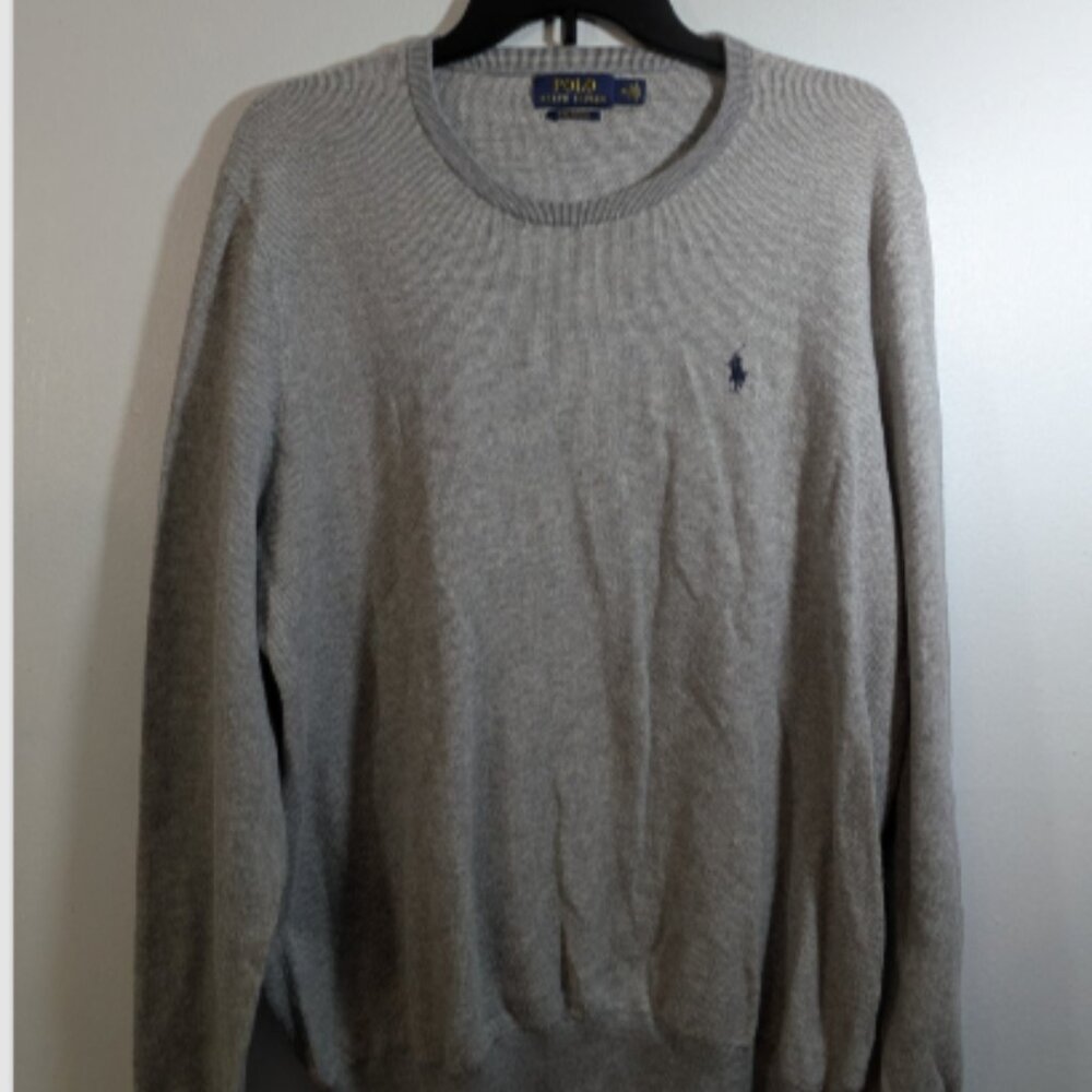 Polo Ralph Lauren Sweatshirt Mens M Pullover Sweatshirt Pony Thermal Gray